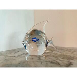 Vintage Elio Raffaeli Murano glass Oggetti fish sculpture paperweight
